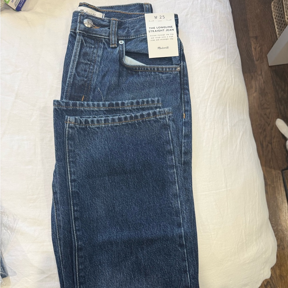 Madewell Brand New with Tags The Longline Straight Jean - Rigid Denim Size 25